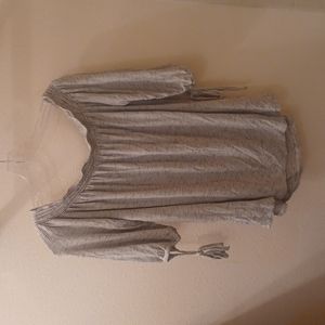 Knox Rose  tunic black and white off shoulder striped top